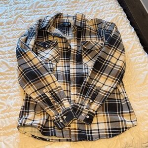 Steven Tides Black and Cream Plaid Shirt
